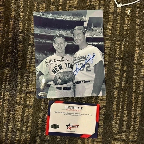 - Sandy Koufax Whitey Ford autographed photo